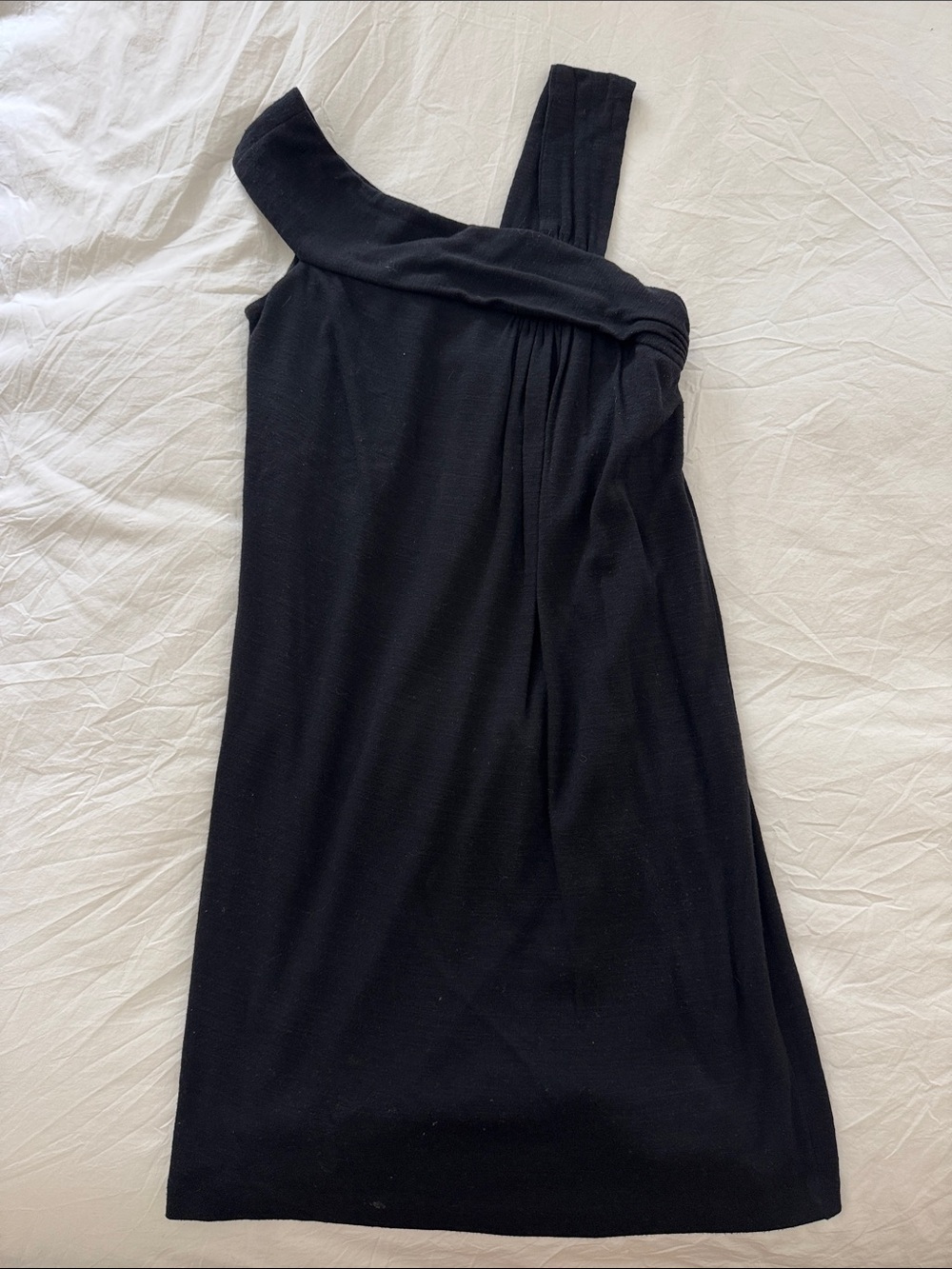 Milly Black One-Shoulder Twist-Detail Dress
